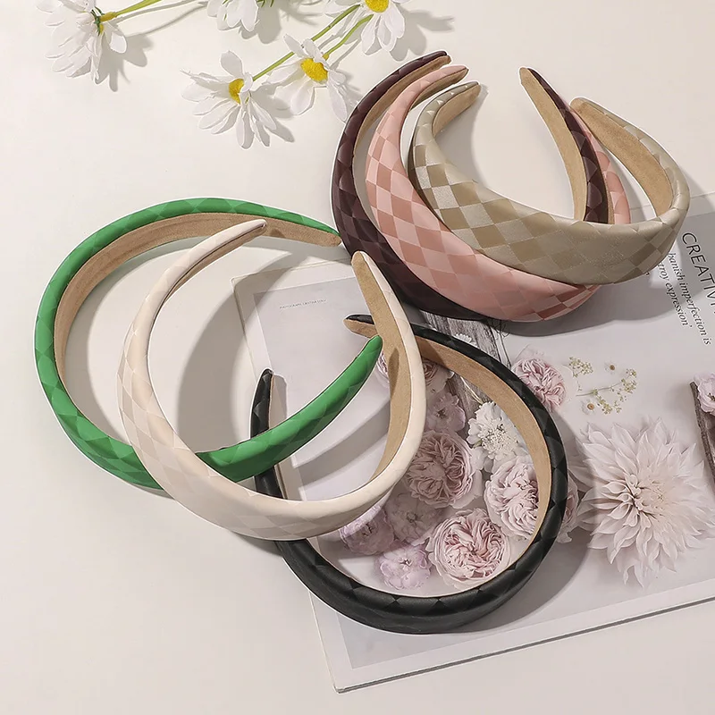 Новинка модные женские повязки для волос в клетку обруч с принтом повязка