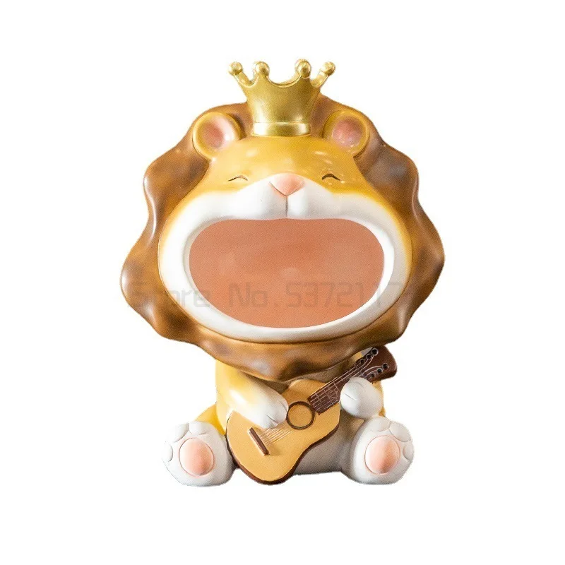 

Resin Decoration Rabbit Basket Big Mouth Cat Dog Cup Shape Storage Ornaments Coffee Table Snacks Groceries Storage Box Crafts