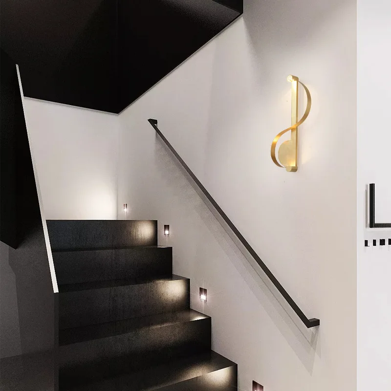 Пост-модерн роскошный латунный настенный светильник творческая личность