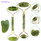 Нефритовый массажер для лица, тела, гуаша, скребок, ролик для красоты лица, гуашь в наборе каменный массаж, уход за кожей для похудения, инструмент для подтяжки