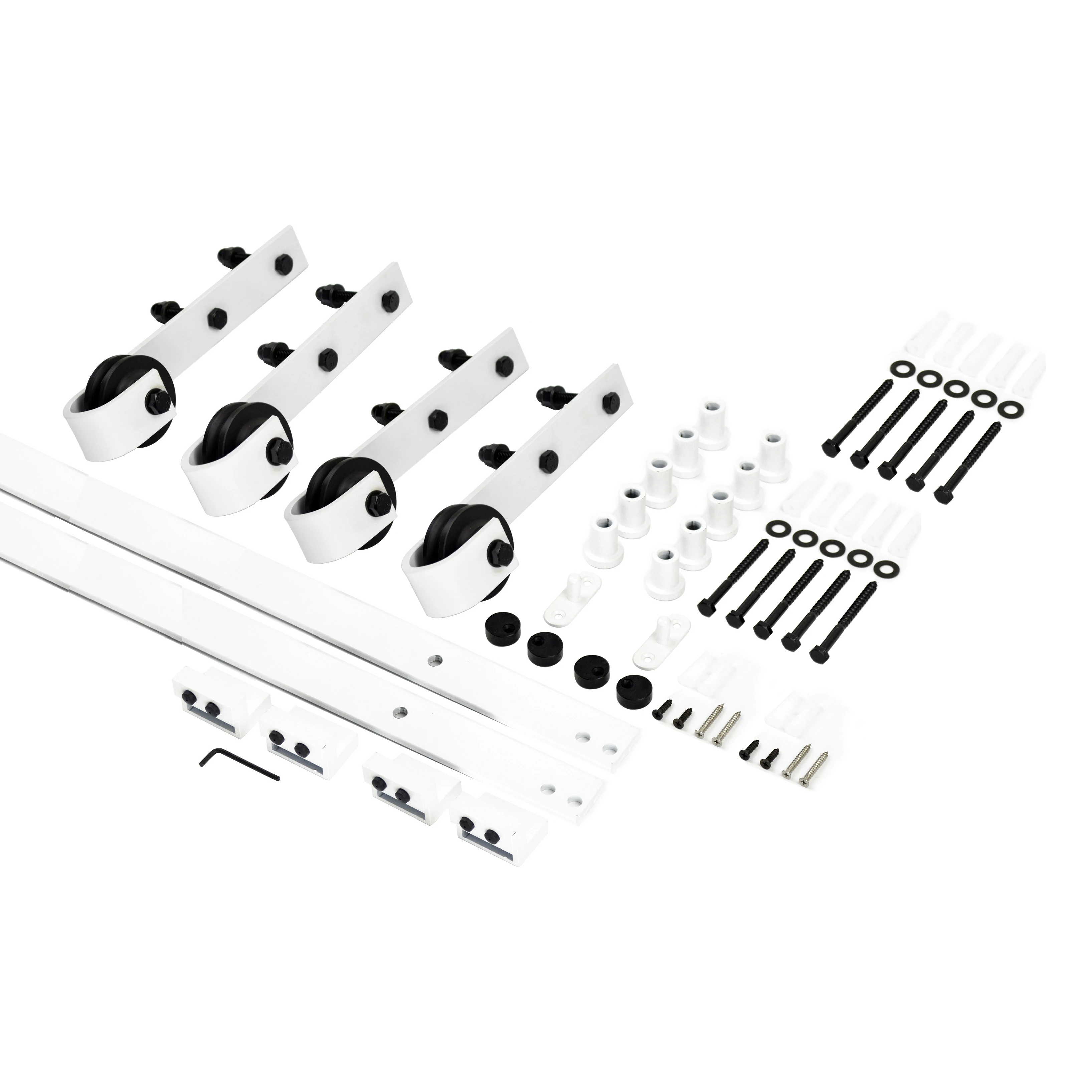 DIYHD Двухслойное оборудование для раздвижной двери сарая с белым покрытием