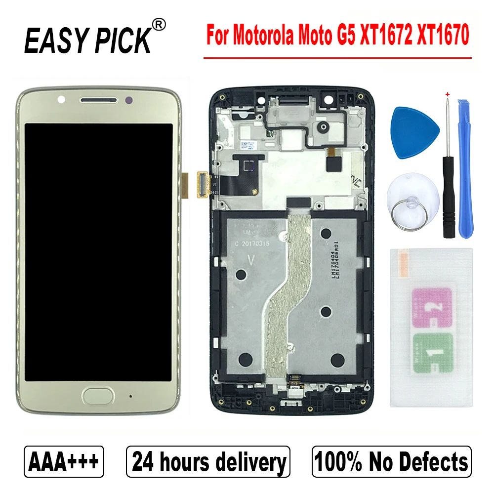 Для Motorola Moto G5 XT1672 XT1670 XT1671 XT1675 XT1676 ЖК дисплей сенсорный экран Digtizer сборка Замена с