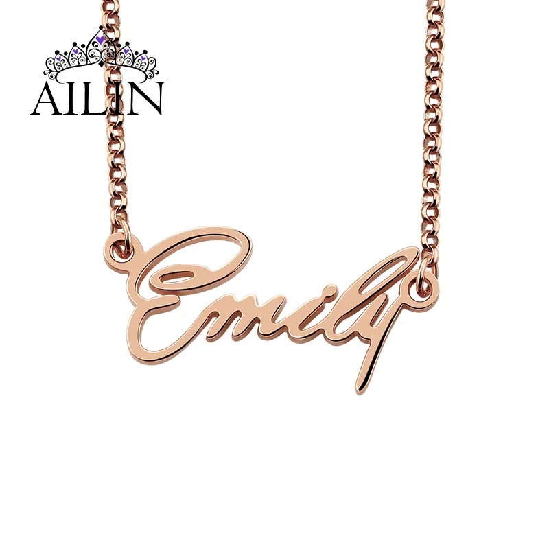 AILIN 2020 год индивидуальное ожерелье с шрифтом из нержавеющей стали 18k покрытием
