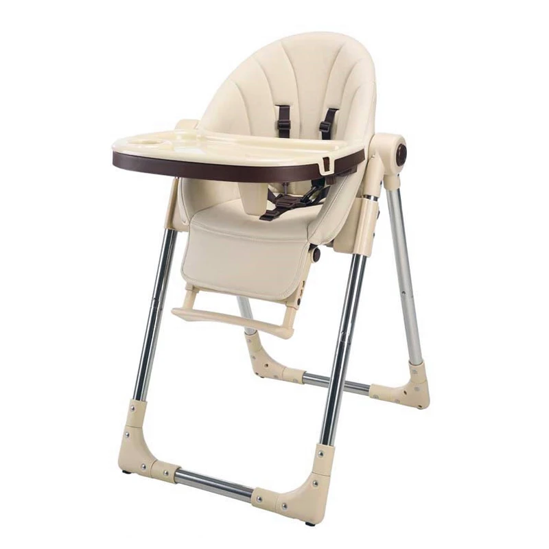 Foldable Baby Feeding Chair Adjustable Chaise Longue for Baby Upgrade with Wheel Portable Children Dining Table Growing Chair