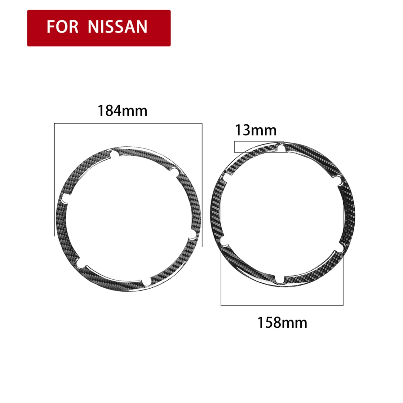 

2pcs Carbon Fiber Sticker Car Interior Decoration Speaker Ring Trim Cover For Nissan 350Z Car Styling Accessories
