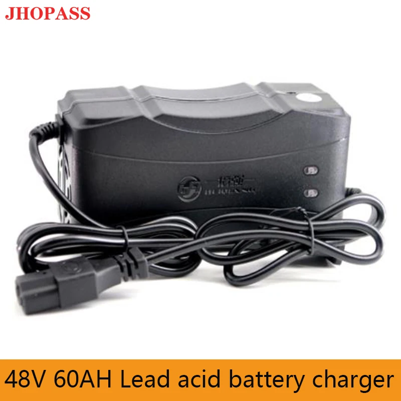 

High Quality Smart 48V 60AH LED diaplay output 220V Lead acid battery charger for E-bike Motorbike Bajajs Free UK AU EU adapter