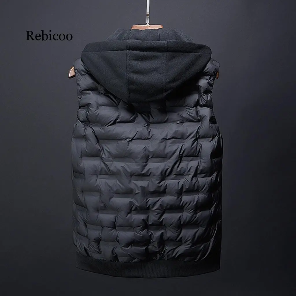 

Men's Down Vests Winter Jackets Waistcoat Men Fashion Sleeveless Solid Zipper Coat Overcoat Warm Vests Outwear Tops