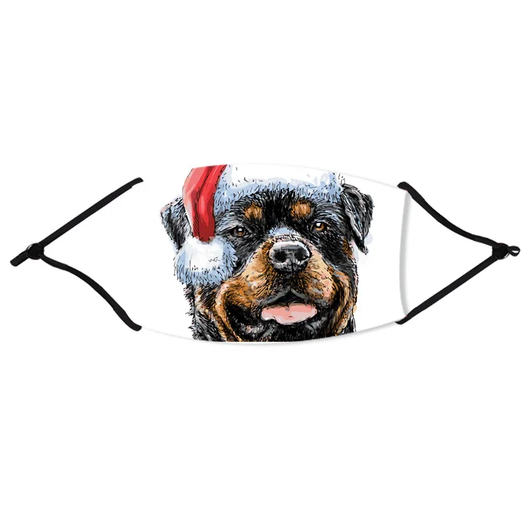 

50pcs Christmas Adults Mask Reusable Washable Ice Silk Masks Xmas Party Cartoon Print Face Mouth Cover Adjustable Masks