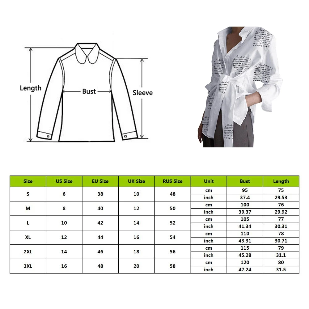 

Fashion Women Long Sleeve Blouse Casual Lace Up Shirts Lapel Neck OL Asymmetric Tops Spring Blusas Femininas