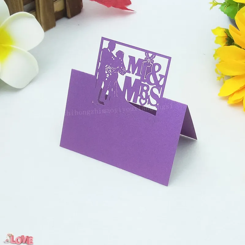 100 шт. Mr & Mrs шаблон место для стола карты лазерная резка сладкий празднования