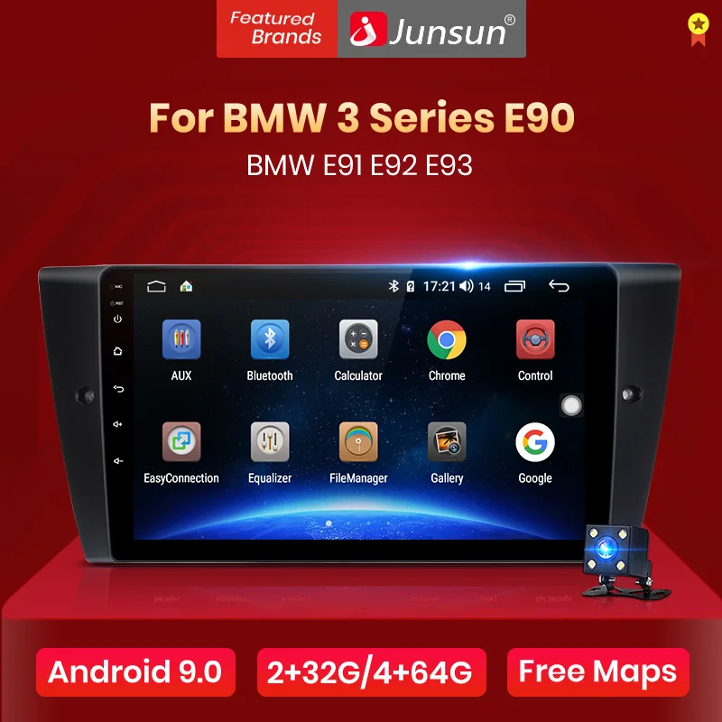 Junsun V1 4G + 64G CarPlay Android 9 0 DSP для BMW 3 серии E90 E91 E92 E93 автомобильный Радио мультимедийный