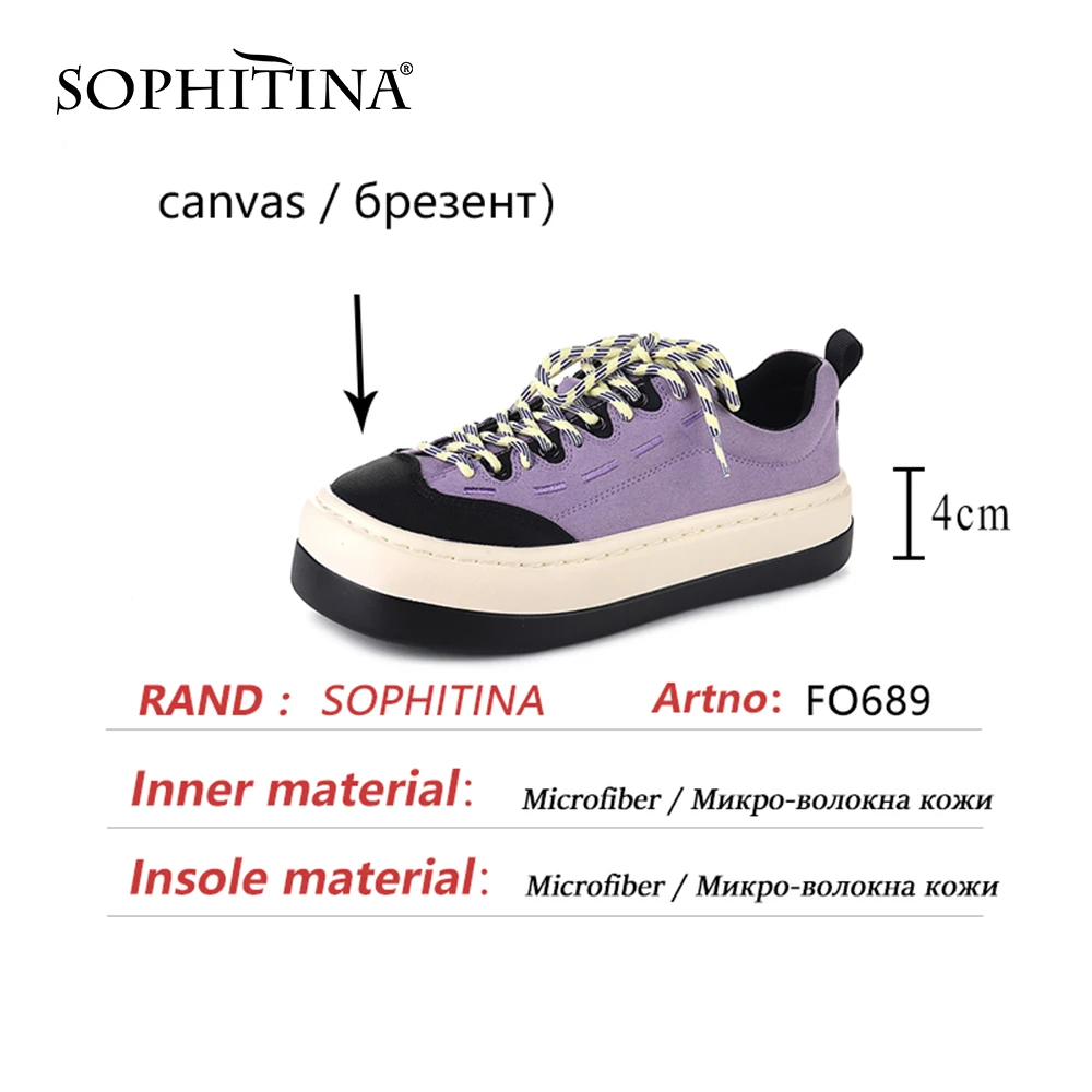 

SOPHITINA Women Sports Shoes Casual All-Match Heighten Round Toe Mixed Colors Platform Purple Fashion Lovely Lady Flats FO689