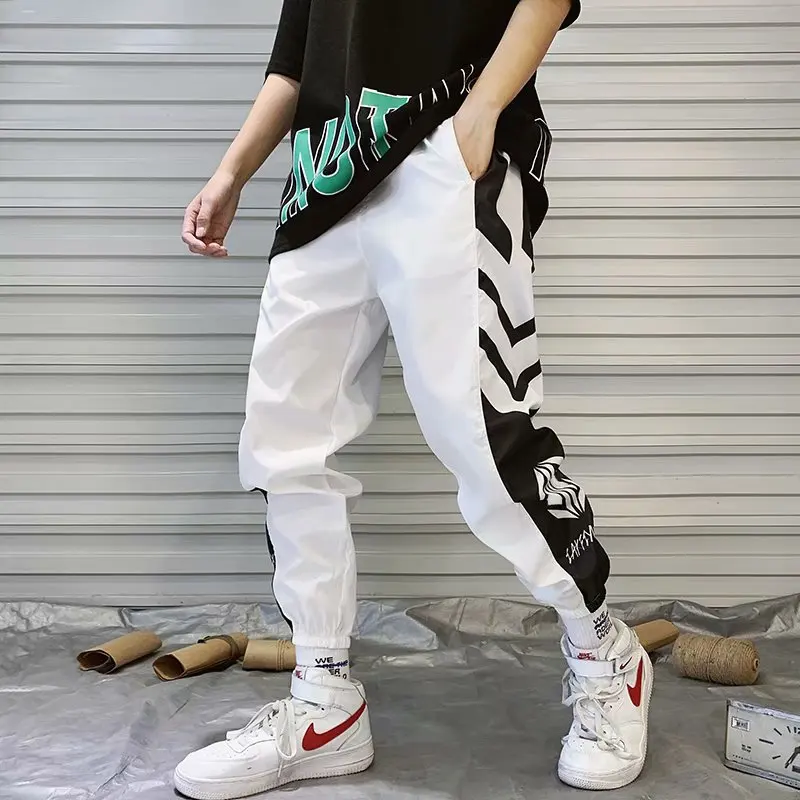 

Streetwear Hip Hop Joggers Pants Men Loose Harem Pants Ankle Length Trousers Sport Casual Sweatpants White Techwear