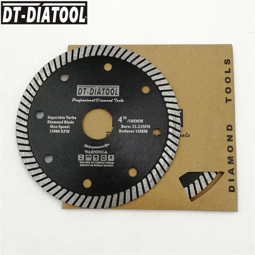 DT-DIATOOL 2pcs Dia 105/115/125mm Diamond Super Thin Saw Blades Hot pressed Cutting Disc Tile Ceramic Granite Marble Turbo Blade