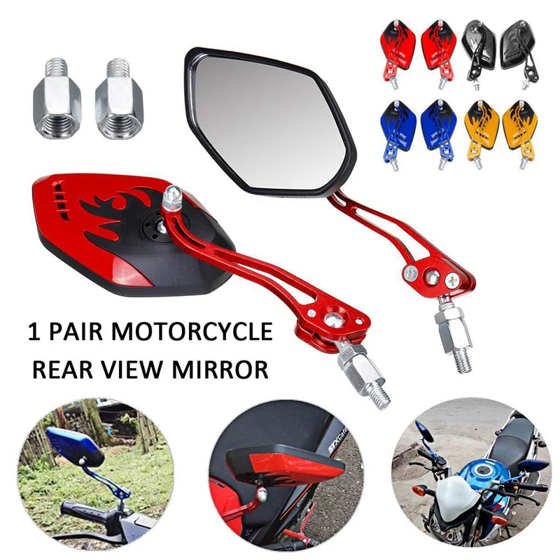

2PCS Screw Diameter 10mm / 8mm Side Mirrors for Motorcycle Scooter 360 Degree Rotation Motorcycle Rearview Mirrors