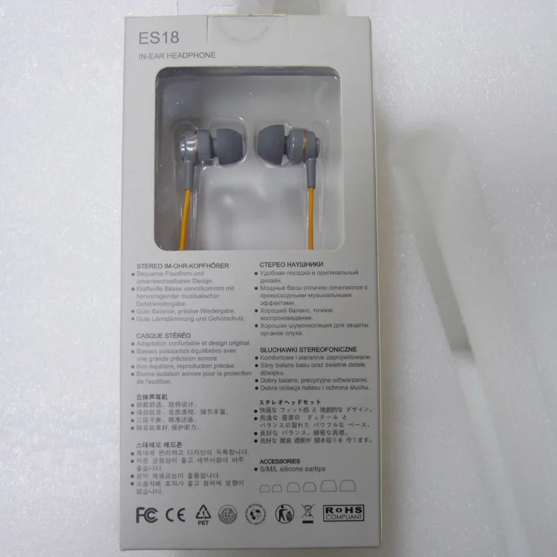 Наушники вкладыши SoundMAGIC ES18 мощные сбалансированные наушники с басами оранжевого