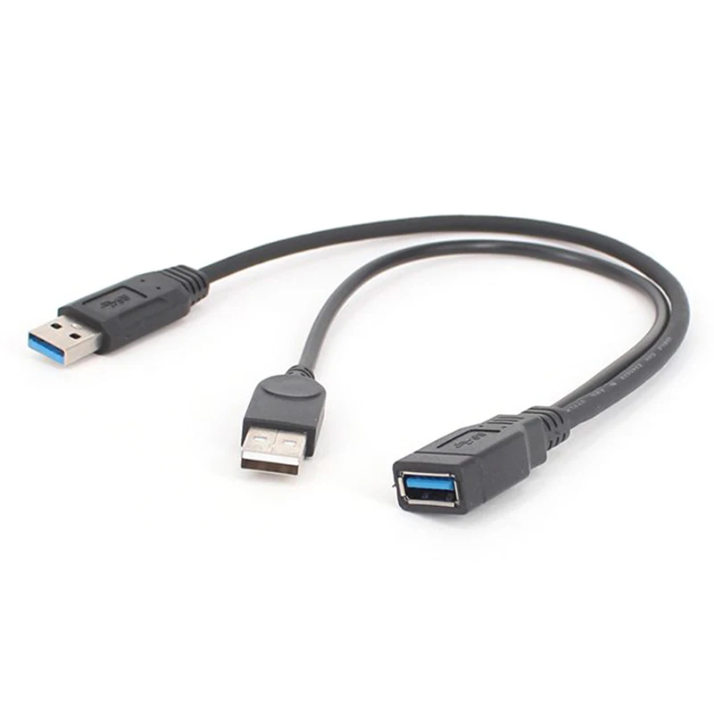

Кабель USB 3,0, двойные зарядные кабели, Y-адаптер, штекер-гнездо, кабель 30 см