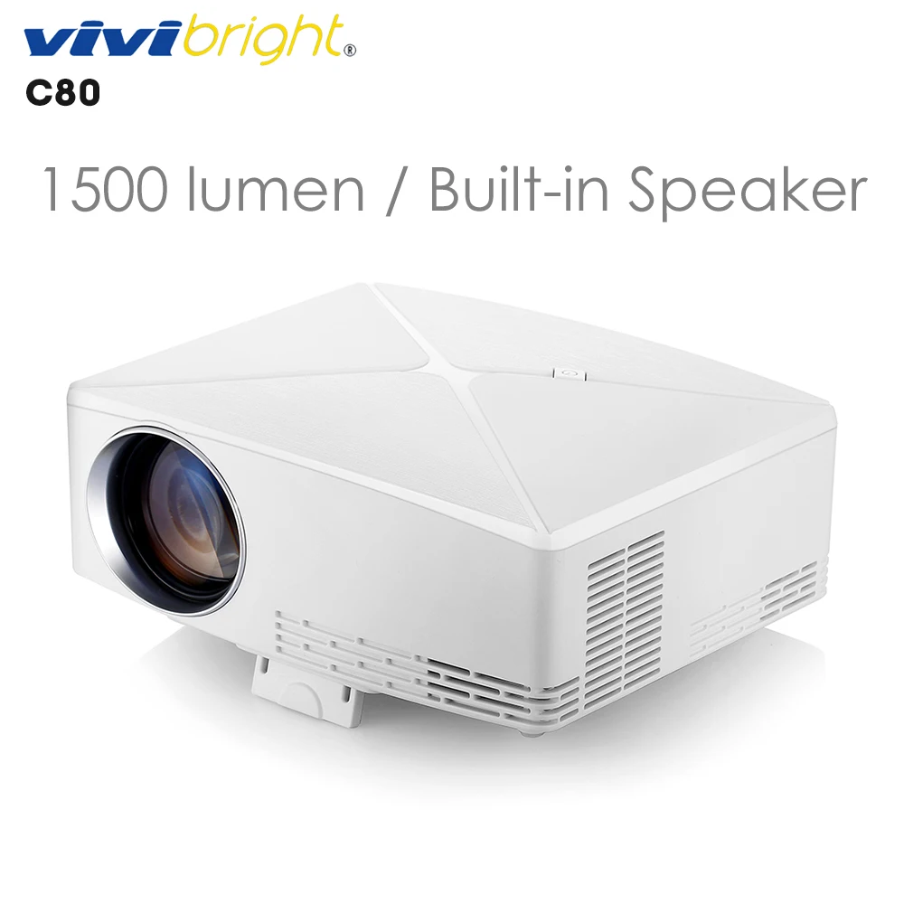 Оригинальный VIVIBRIGHT C80 LCD Проектор для домашнего кинотеатра 1500 люмен 720P с