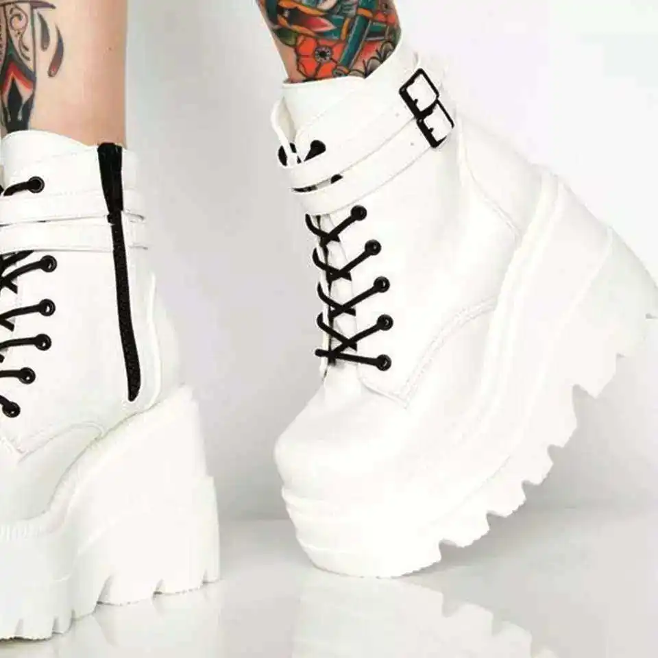 

Muffin shoes with thick soles and colorful high buckle casual women's shoes large women's Boots