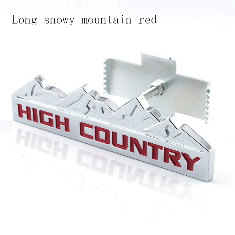 С изображением заснеженной горы HIGH COUNTRY автомобиля эмблемы наклейки на Стикеры для Jeep Wrangler JK компас Grand Cherokee Patriot Liberty Renegade - Название цвета: B Grille Red Silver