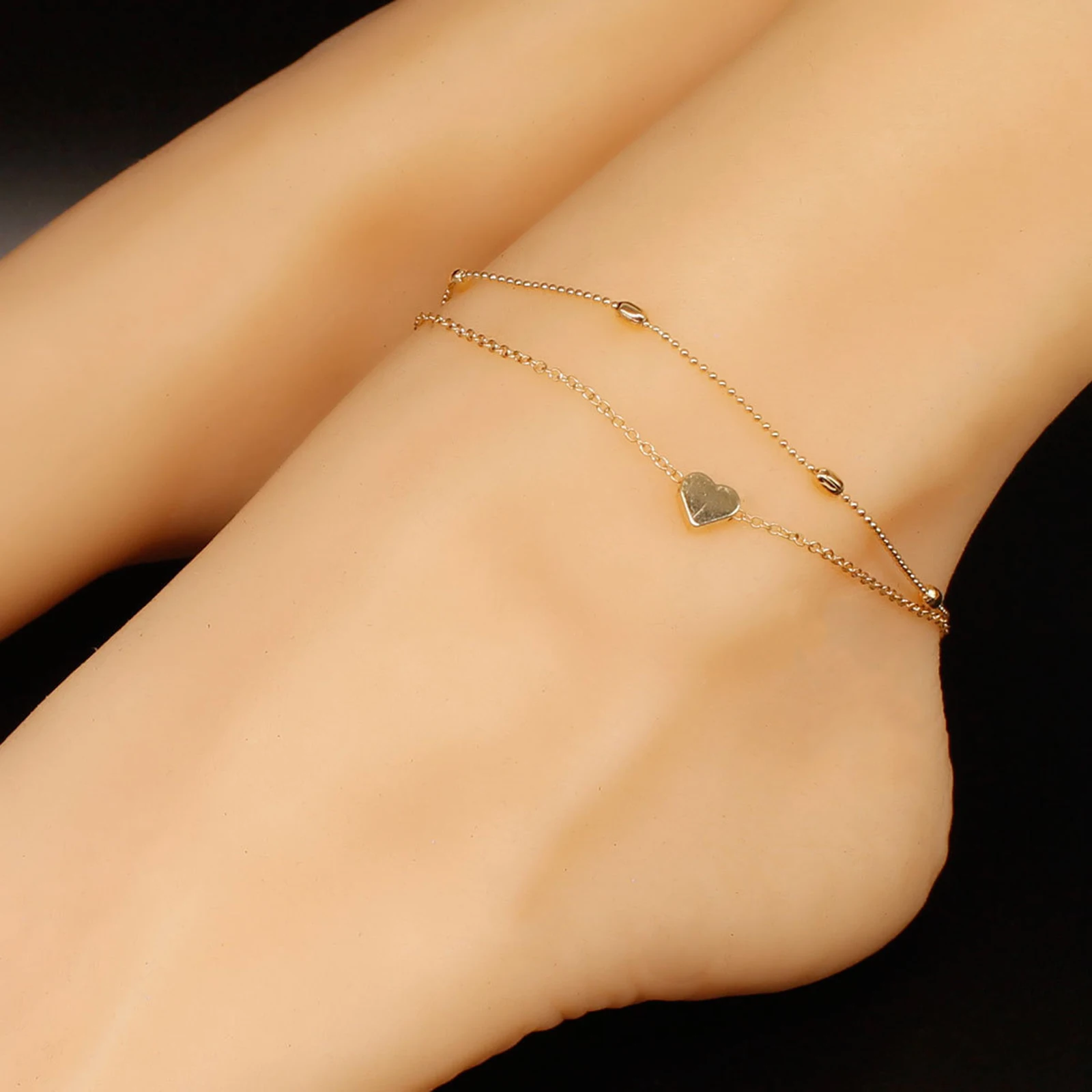 

Bohemian Fashion Simple Heart Female Anklets Foot Jewelry Leg Anklets On Foot Ankle Bracelets For Women Leg Chain Gifts
