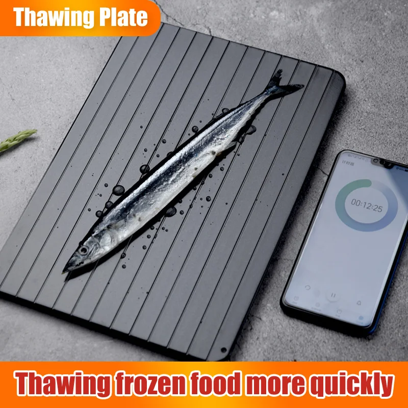 

Frozen Food Thawing Fast Defrosting Tray Thaw Meat Fruit Quick Aluminum Alloy Steel Plate Board Defrost Household Kitchen Tools