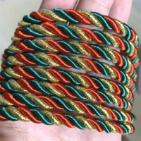 zerzeemooy christmas cord diy handmade 3mm 5mm solid color 3 braided thread decorative twisted satin polyester twine string 5y