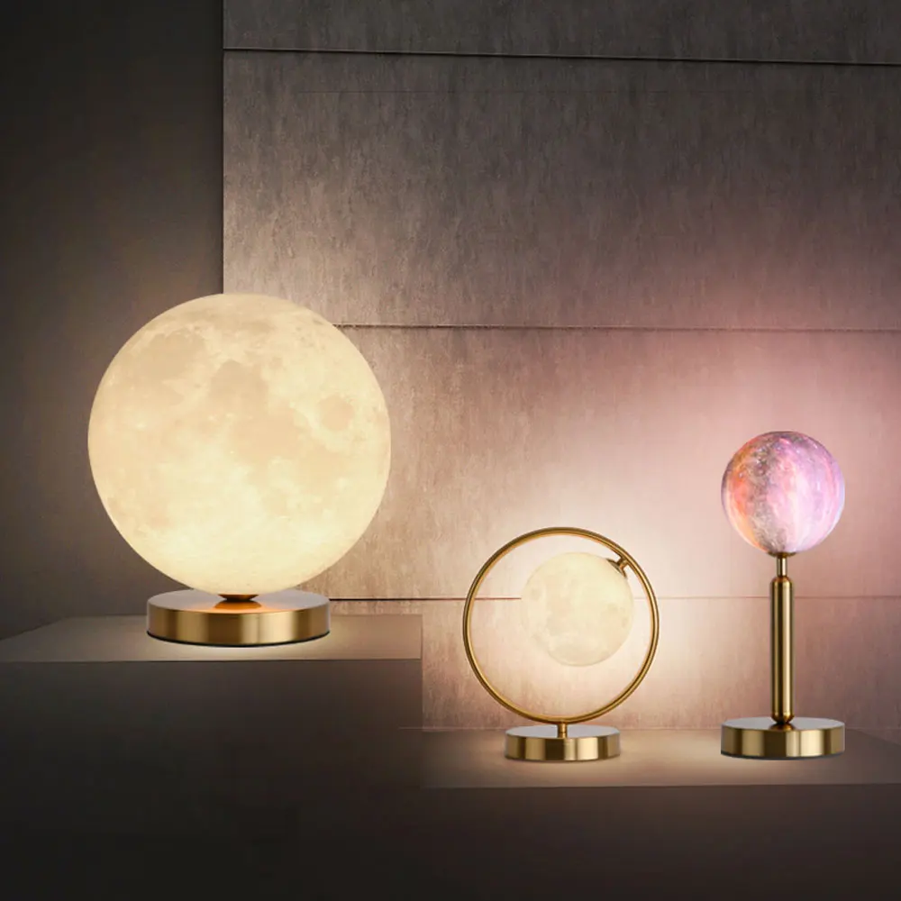 Miglior Lampada Da Notte A LED Con Stampa 3D Lampada Da Cielo Stellato Novità Atmosfera Di Luna Creativa Touch Moon Lanterna Lampada Da Notte Per Tavolo Da Scrivania