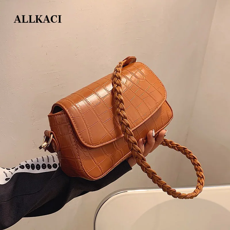 

Luxury Fashion Women Crossbody Bag Crocodile Semicircle Saddle Bags Soft Leather Shoulder Bags For Ladies Handbags Designer 50