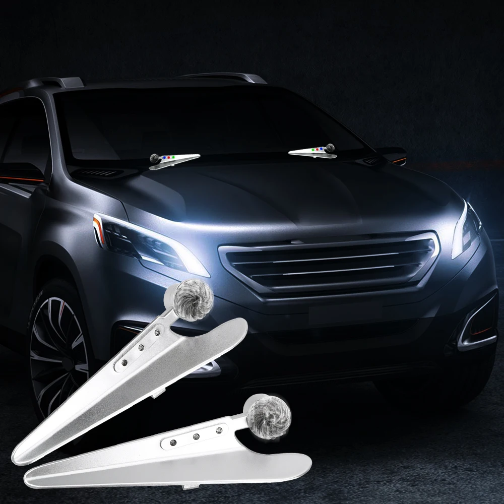 FORAUTO 1 пара светодиодный ветросиловой Автомобиль Стеклоочистителя декоративные огни стеклоочистителя давления держатель салфетки стеклоочиститель декоративная лампа