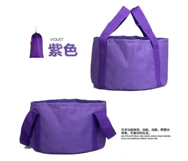 10L New Portable Outdoor Folding Sink Washbasin Bucket Foldable Wash Basin Camping Water Bag