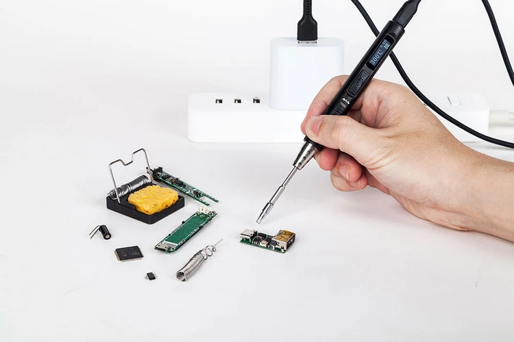 Тип C USB мини умный OLED цифровой Регулируемый Электрический паяльник портативный мини-режим сна Пайка для PCB припоя набор инструментов