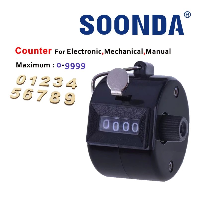 

0-9999 мини-счетчик Clicker, 4-значный номер, счетчик времени, данные для подсчета грузов, футбольного аэропорта, регистрации, потока трафика