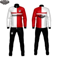 white red sports suit customized sublimation custom soccer uniform tracksuit