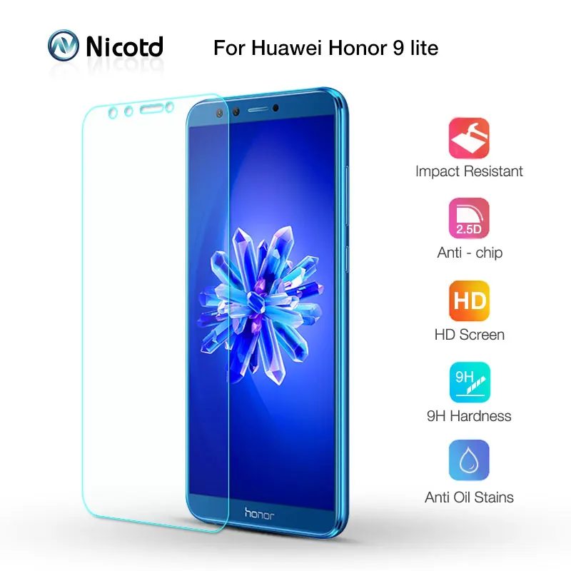 Никотд 3 шт. Закаленное стекло пленка 9H HD для huawei Honor 9 Lite защищенная защитная