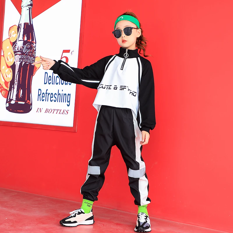 

Autumn Children's Hip-Hop Clothing Street Dance Catwalk Clothes Korean Girl Jazz Dance Costume Stage Outfits 110-170 Cm DL6454