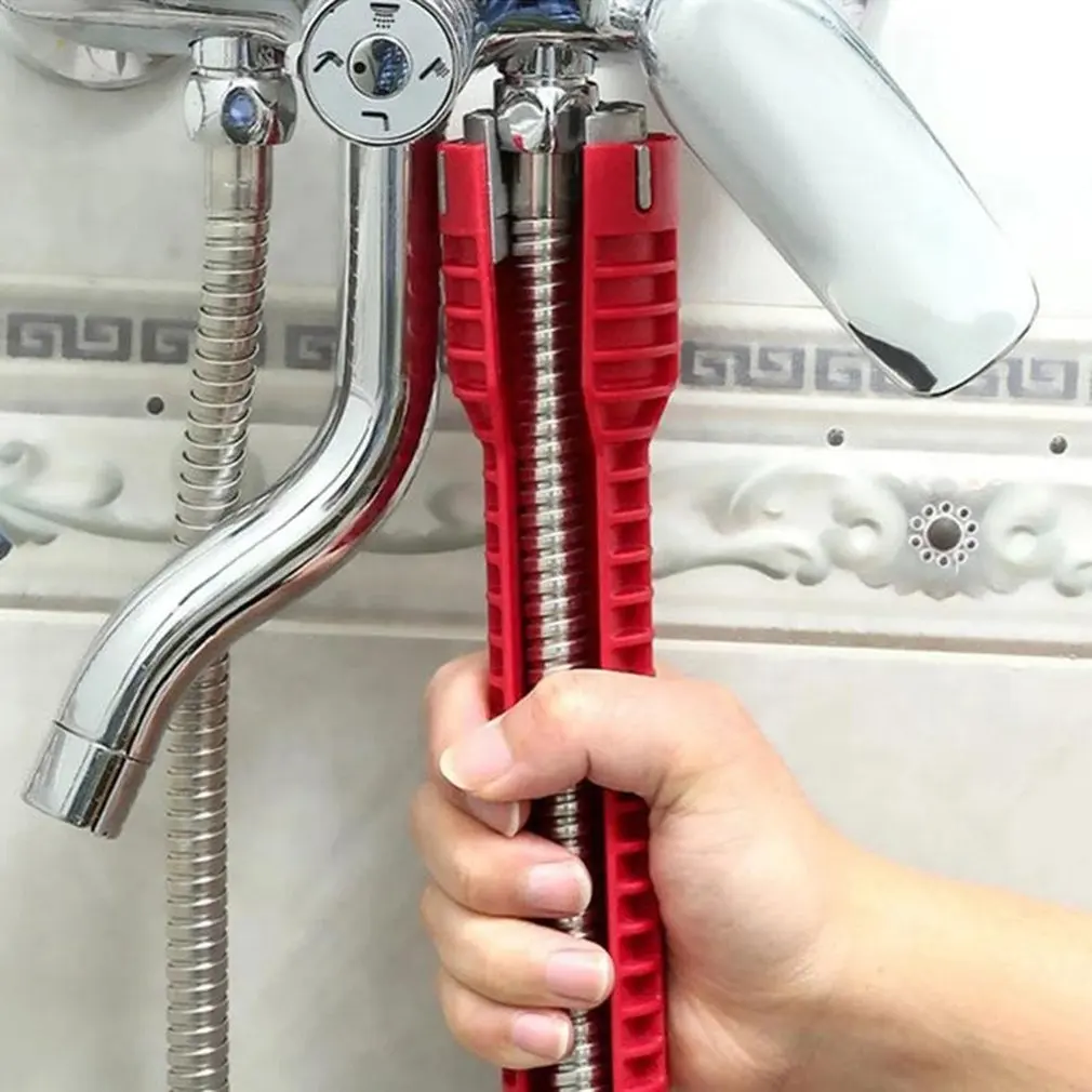 

8 In 1 Anti-slip Kitchen Repair Plumbing Tool Flume Wrench Sink Faucet Key Plumbing Pipe Wrench Bathroom Wrenches Tool Sets