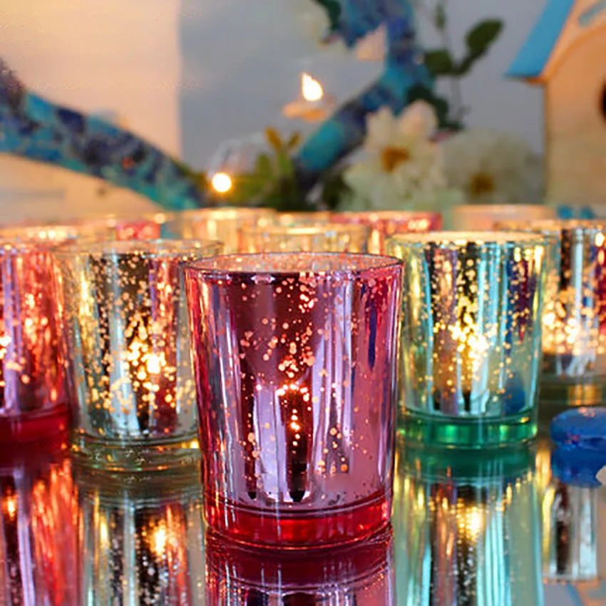 Европейский стеклянный подсвечник со звездным небом цветной романтический