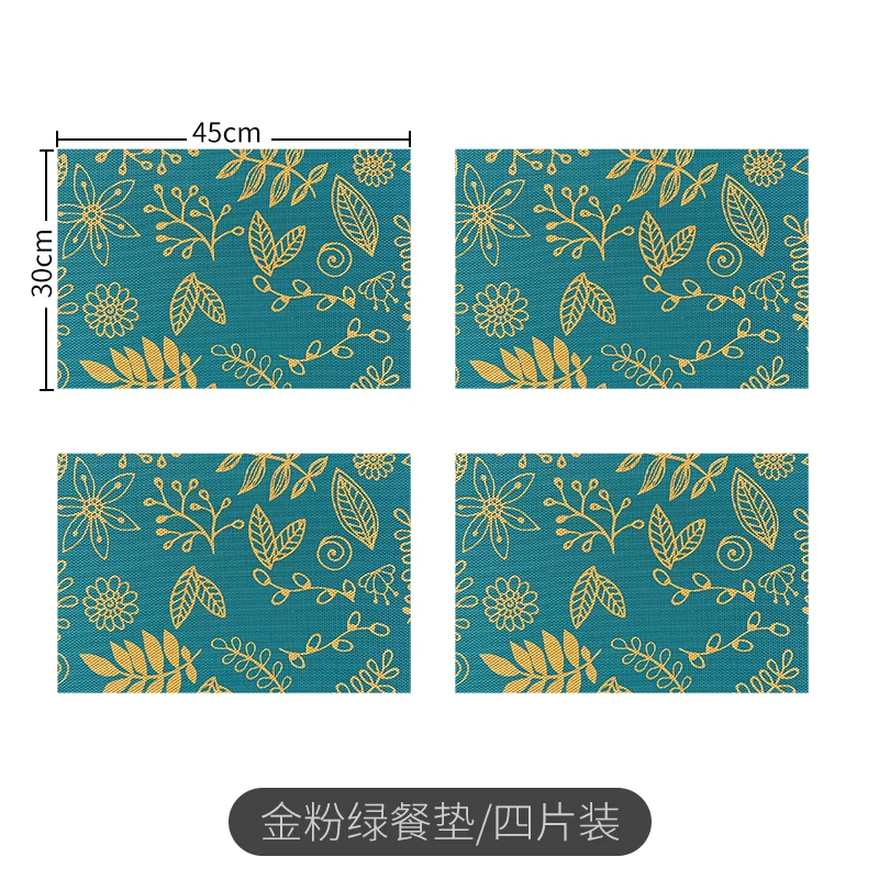 

Modern Creative Placemat Waterproof Nordic Style Rectangle 4 Pcs Placemat for Dining Table Tischset Kitchen Accessories EI50PM