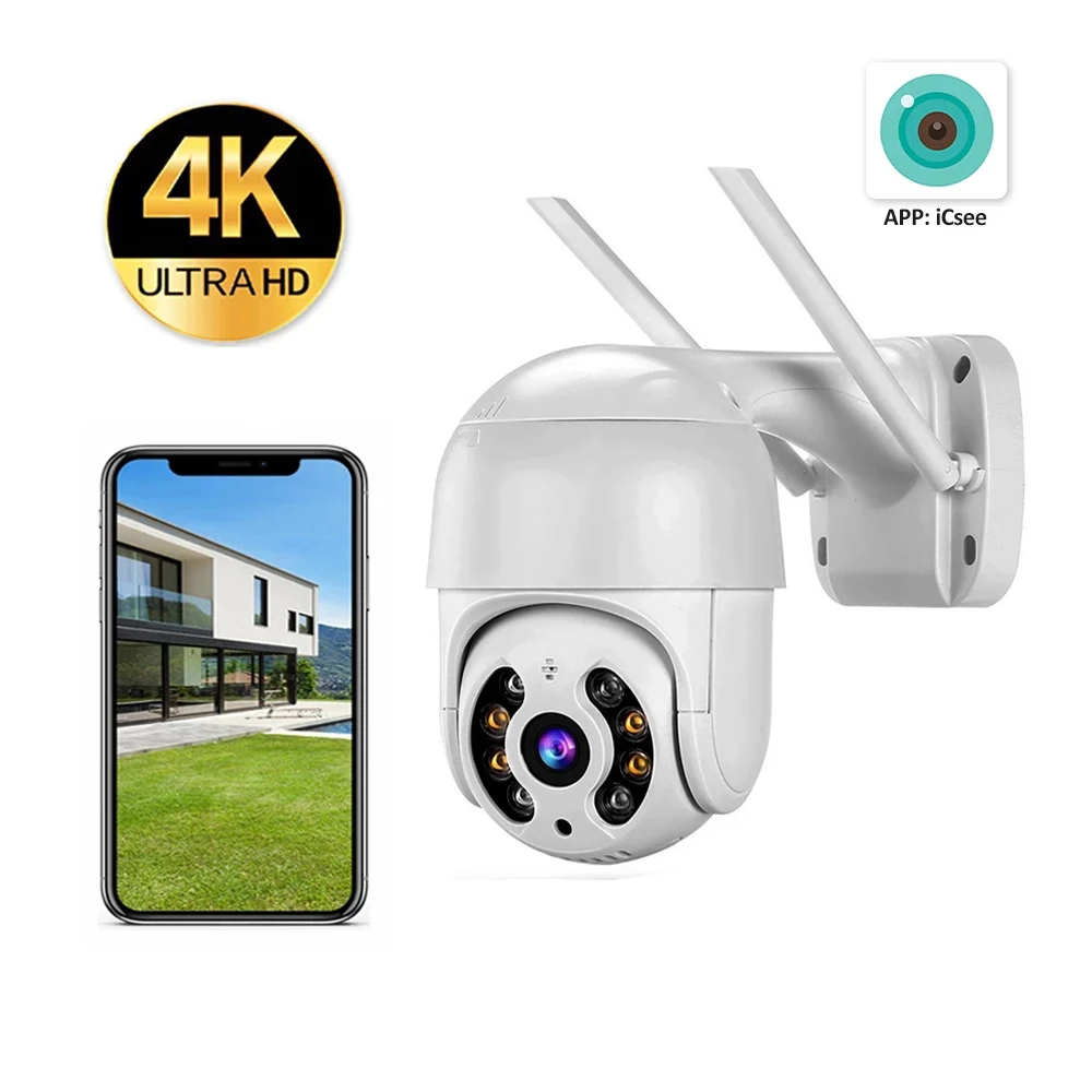 

Wouwon HD 8MP 5MP 4K PTZ Dome Camera Color Night Vision Wifi IP Camera Outdoor H.265 Ai Auto Tracking CCTV iCSee XMEye