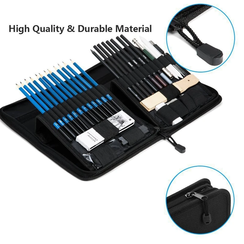 

HOT-42Pcs Sketching Pencils Set with Full Accessories Art Supplies School Students Drawing Pencils Painting Kit Wood Pencil