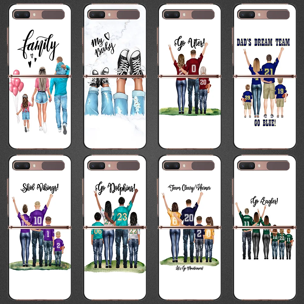 

Case For Samsung Galaxy Z flip Z flip3 5G Case Protective Shell Shockproof Hard Cover Funda Baby Mother Girl Family