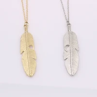 women necklace choker fashion jewelry feather pendant chain necklace long sweater chain statement jewelry necklace women