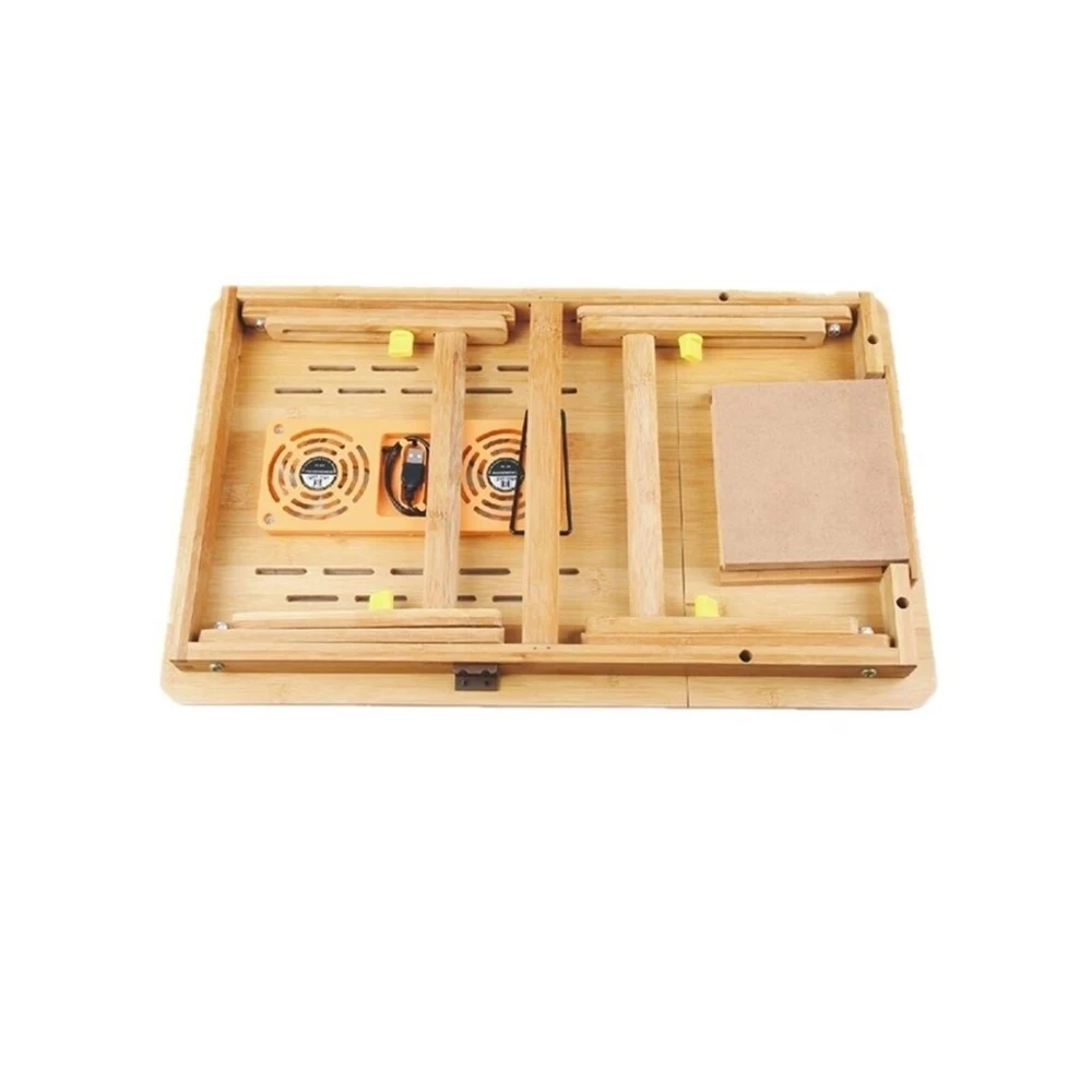 Столик для ноутбука Zitrek складной с охлаждением из бамбука 55х35х28 см | Мебель