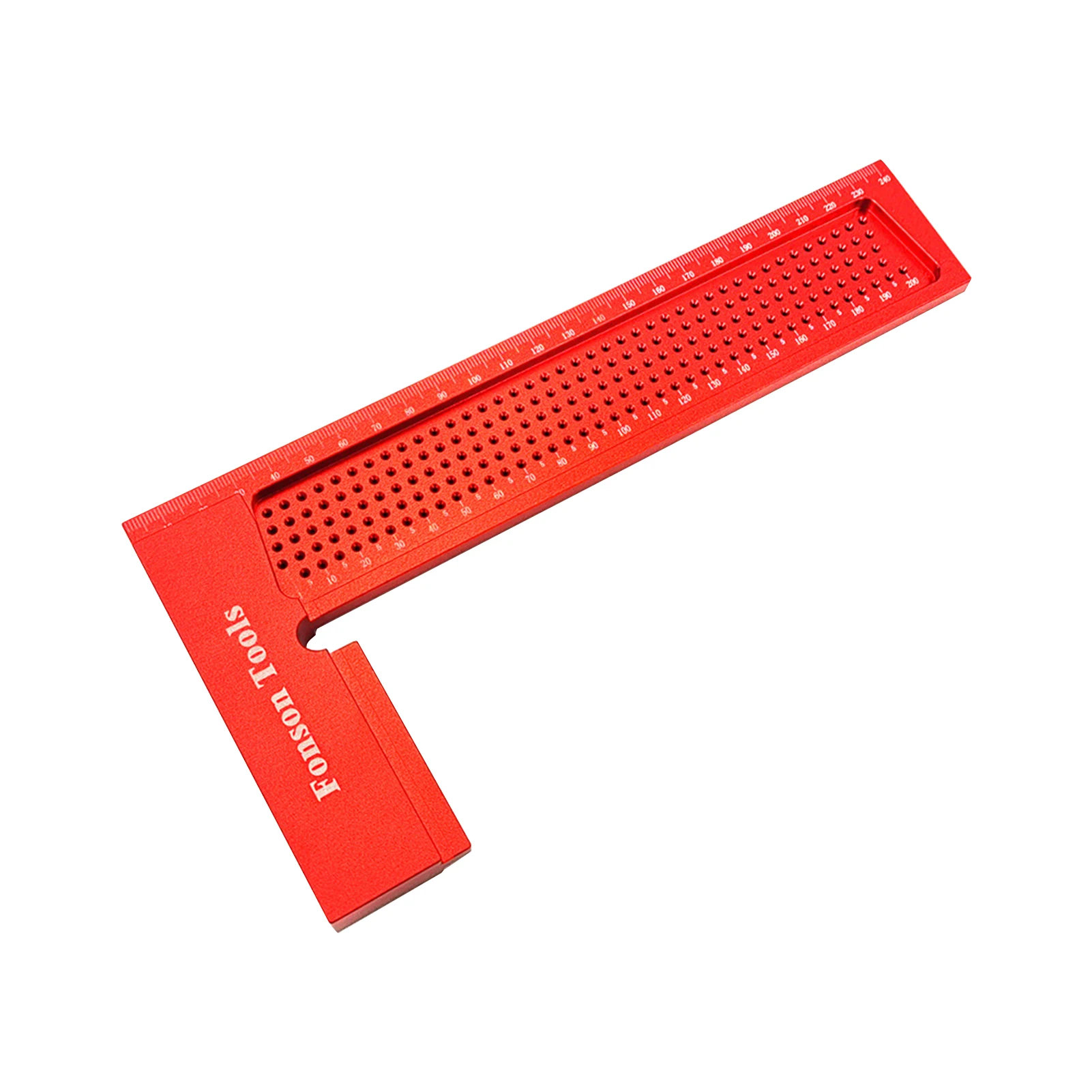 

L Shaped Hole Marking Aluminum Alloy Square Ruler Positioning Tool Woodworking Scriber Speed Right Angle Carpenter 200mm 8Inch