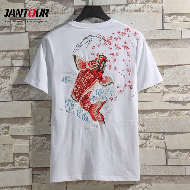 

Футболка мужская с вышивкой в стиле хип-хоп, Черная