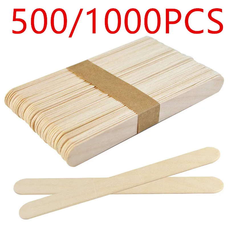 500/1000 pcs Woman Wooden Body Hair Removal Sticks Wax Waxing Disposable Sticks Beauty Tool Kits Wood Tongue Depressor Spatula