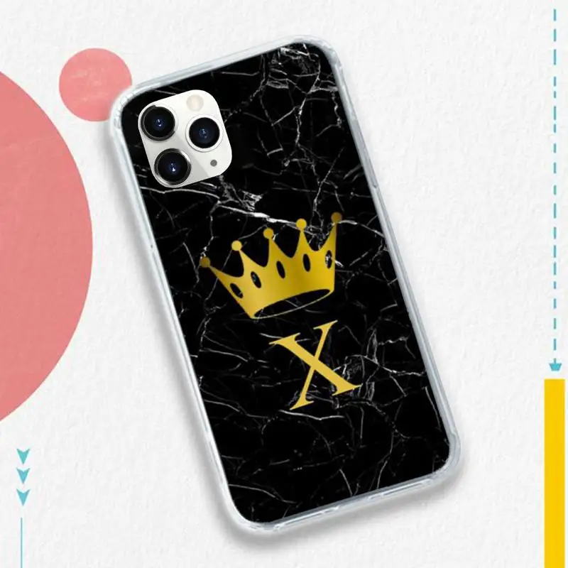 

Gold Marble English alphabet Phone Case for iPhone 11 12 mini pro XS MAX 8 7 6 6S Plus X 5S SE 2020 XR