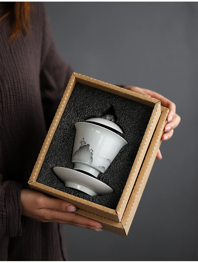 Керамическая чашка для чая с крышкой блюдца 130 мл.|Пиалы чая| |