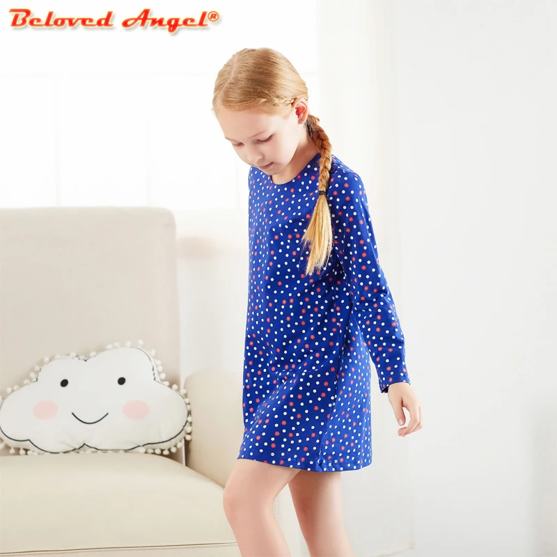 

Детское хлопковое платье с длинным рукавом, весна-осень